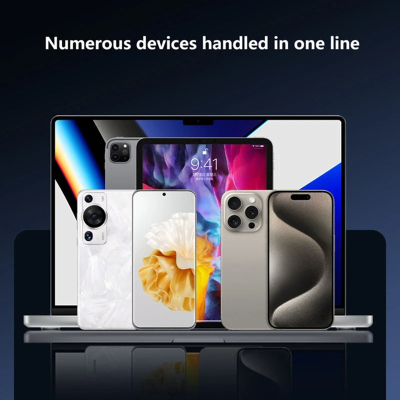 240W Folding Stand Data Cable 2-in-1 Fast Charging Phone Holder Braided Charging Cable Type-C To USB Phone Computer Universal