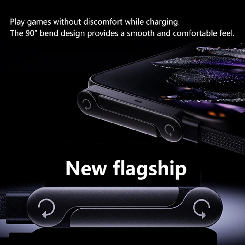 240W Folding Stand Data Cable 2-in-1 Fast Charging Phone Holder Braided Charging Cable Type-C To USB Phone Computer Universal