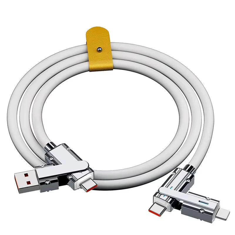 Two-to-two Data Cable 100w Super Fast Charging Zinc Alloy PD Four-in-one Multi-purpose Type-c to Lighting
