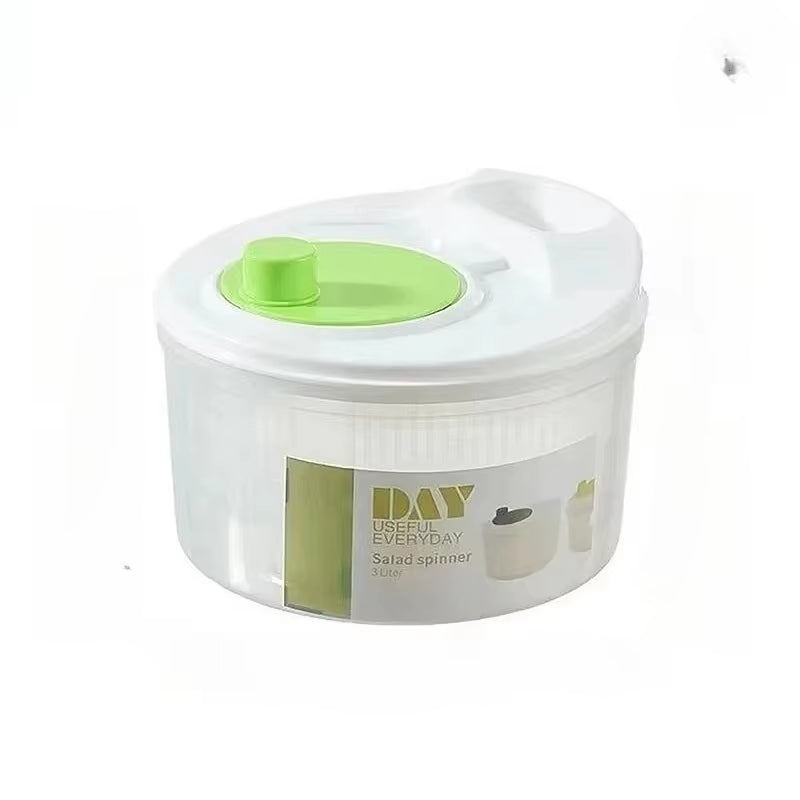 Vegetable Spinner Salad Dryer - Manual Lettuce Centrifuge for Kitchen, Fruit & Veggie Washing Basket with Drain Function